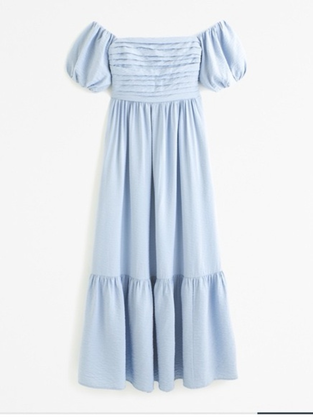 Abercrombie And Fitch - Emerson Gray Blue Tiered Off The Shoulder Midi Dress XS